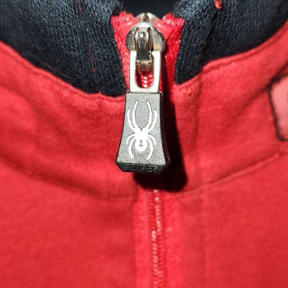 Spyder Red 3/4 Zip Long Sleeve Shirt Women 14 Ski Winter Cotton - Picture 6 of 11